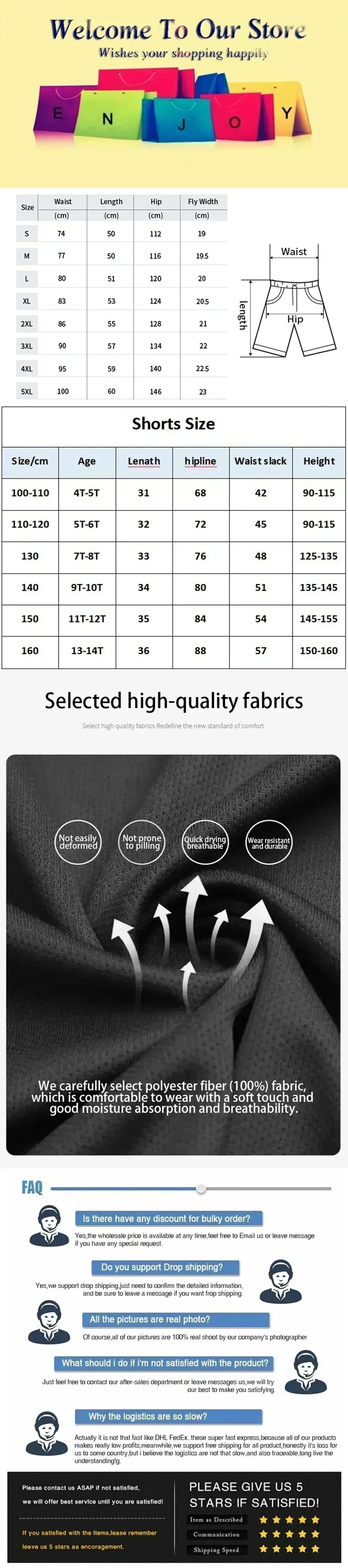 Spring Summer New Men's Children's Short Pants Fashion Brand Letter Print Casual Beachwear Five-Point Shorts Personalized Style