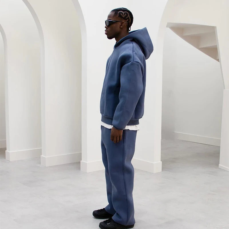 sweatsuit Casual Solid Couple's Hooded Sweatshirt Loose Sweatpants Jogging Sweatshirt Trousers Outfits Suits ﻿