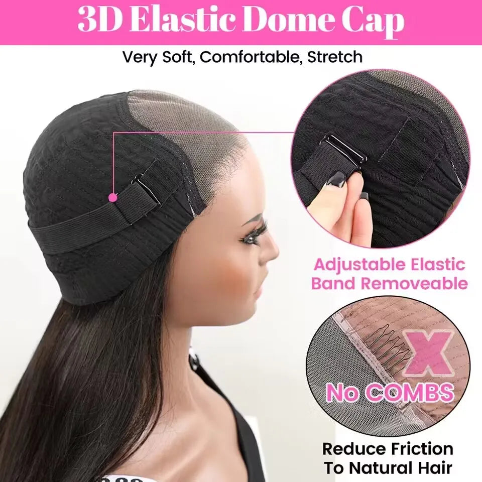 Pre Cut No Glue 4x6 Bone Straight Glueless Wig Human Hair 5x5 Ready To Wear Brazilian Lace Front Wigs For Women Preplucked Bling