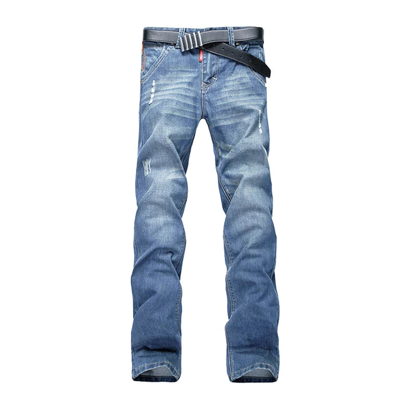 Denim washed Holes Ripped Patchwork denim Streetwear Light Blue Denim Slim Skinny Pencil Pants Oversize men Trousers jean man