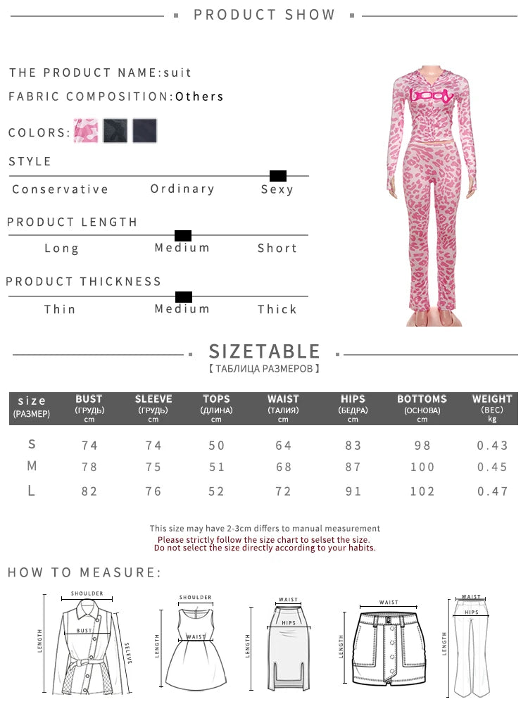Weird Puss Leopard Print 2 Piece Set Women Tracksuit Letter Zip Hooded Crop Jacke+Leggings Matching Casual Sporty Street Outfits