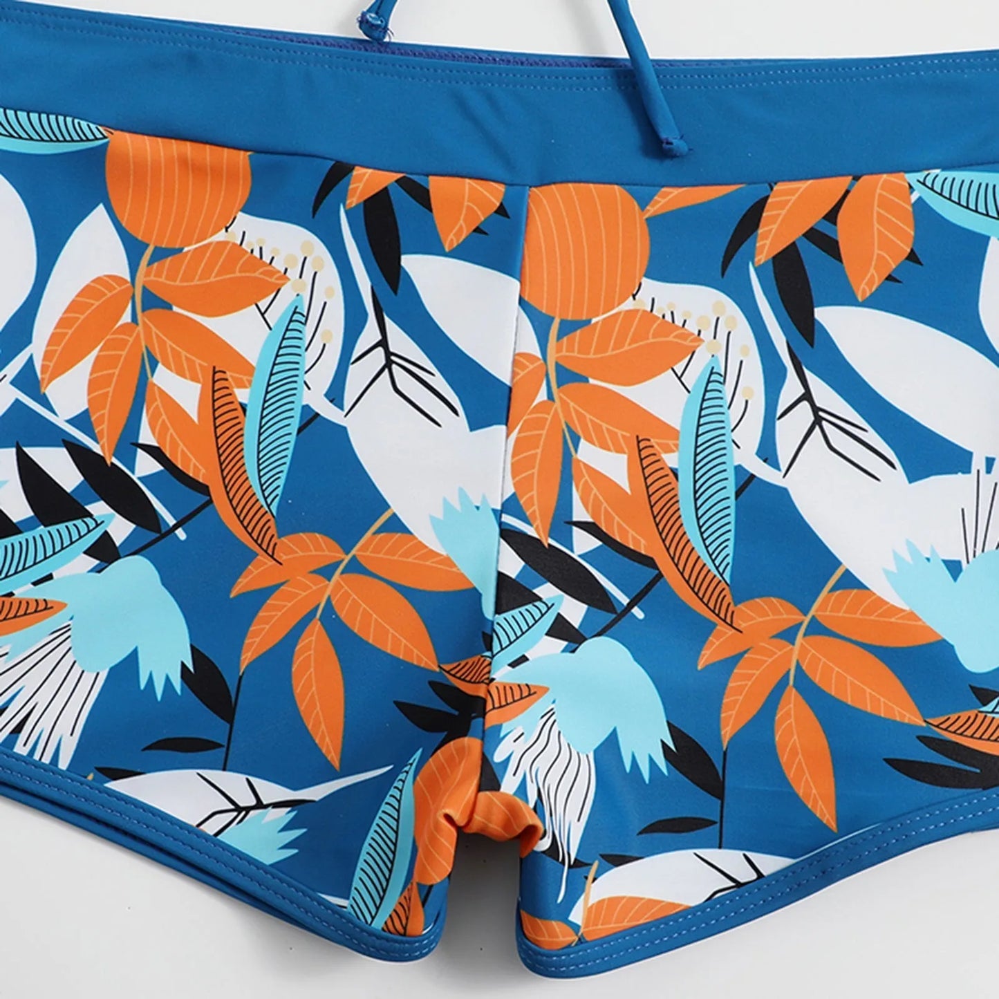 Shorts Bikinis Set  High Waist Swimsuit Women Swimwear  Plant Print Bathers Bathing Swim Suit Beachwear