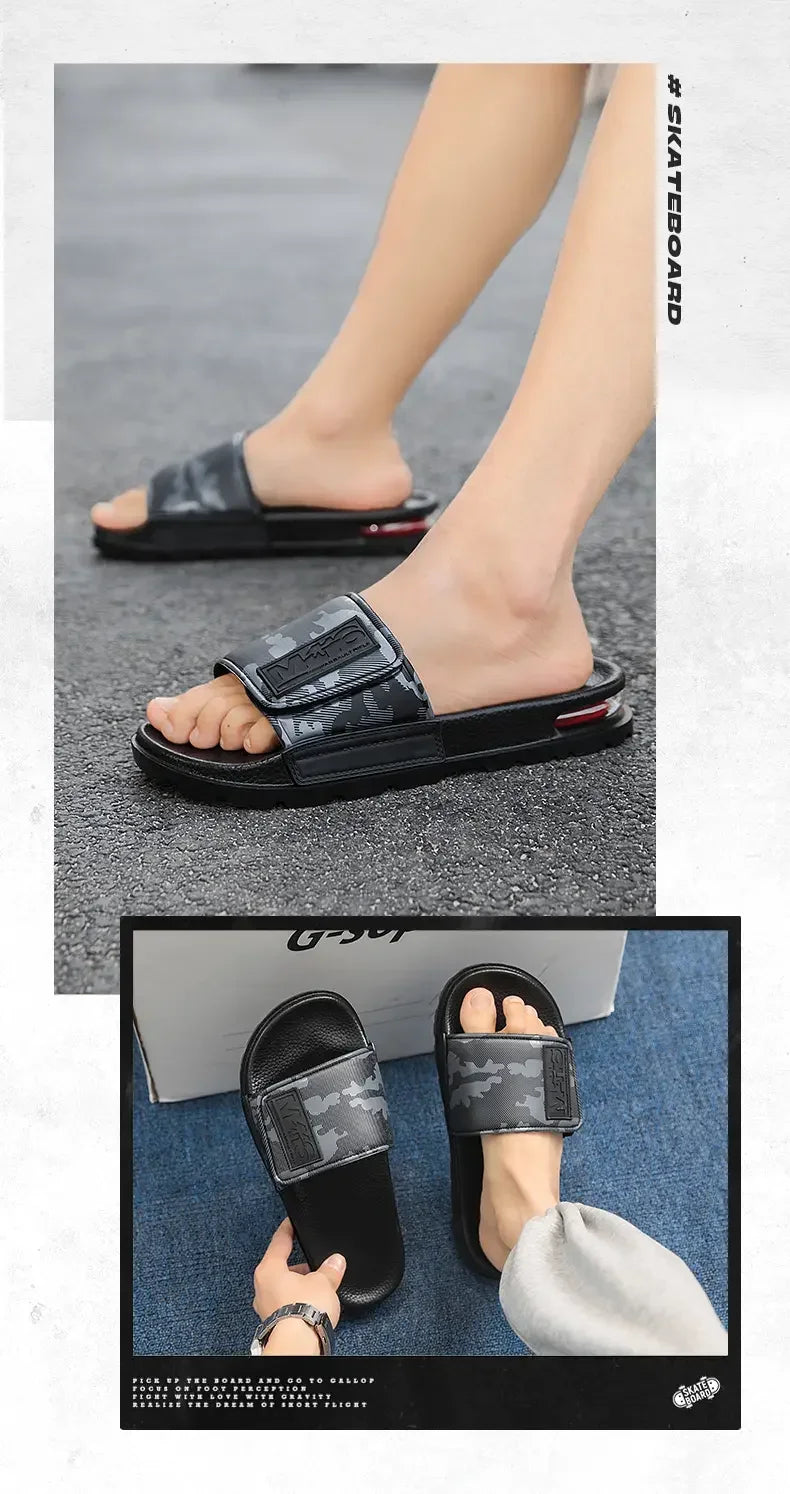 Velcro Air Cushion Personality All Casual One Word Slides