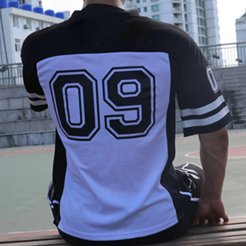 Men Soccer Jersey Shirt sports Loose Bodybuild