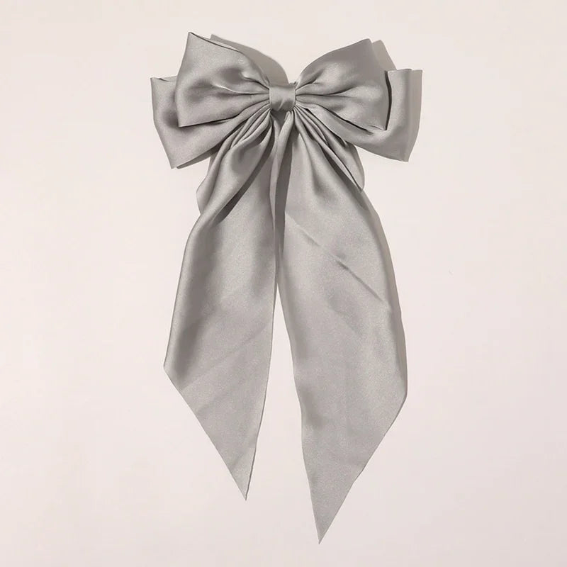 Women Girl Large Bow Hairpin Korean Headbands for Women Big Bowknot Barrettes Wedding Solid Color Ponytail Clip Hair Accessories