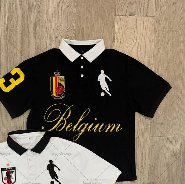 High Street Trendy Brand Harajuku Streetwear Polo Shirt Men Hip Hop Gothic Punk Retro Lapel T-shirt Casual Y2K Graphic Top Women