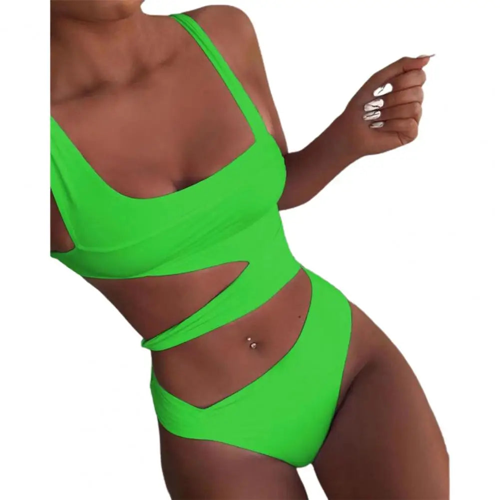 Women Swimsuit Sexy Stain Resistant Shoulder Strap Bikini Set Slim Fit Push Up Summer Beachwear For Holiday