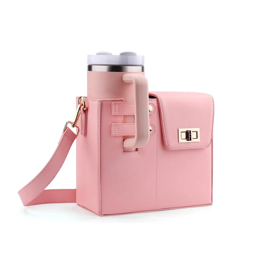 Outdoor portable crossbody water cup protection multifunctional universal water bottle storage bag single shoulder solid color