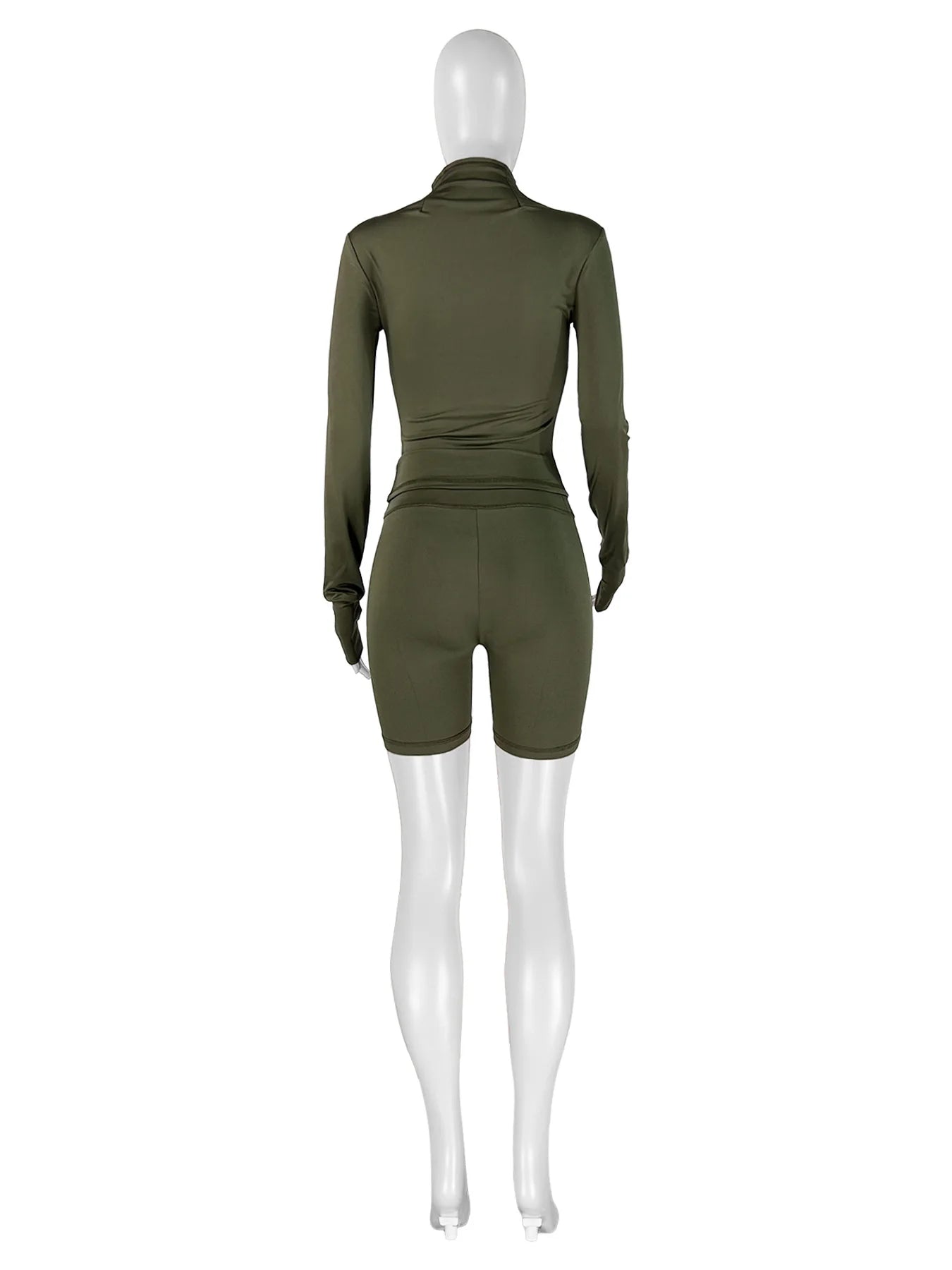 Weird Puss Casual Sporty 2 Piece Set Women Classic Tracksuit Cardigan Full Sleeve Jacket+Stretch Waist Skinny Shorts Trend Suits