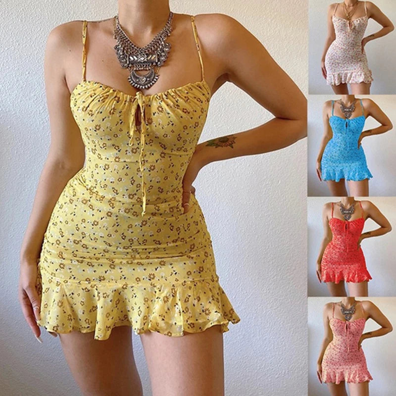 Women's Sexy Casual Home Small Floral Camisole Dress Summer Comfortable dress