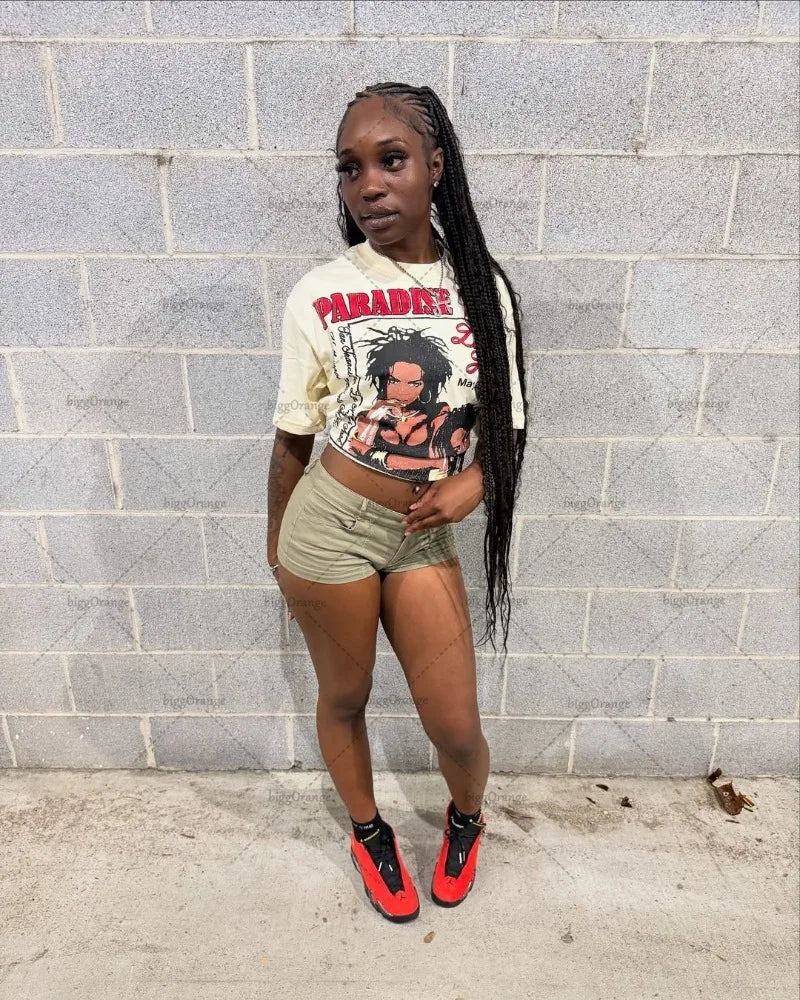 Y2K Casual Harajuku Rock Graphics Top Streetwear Women