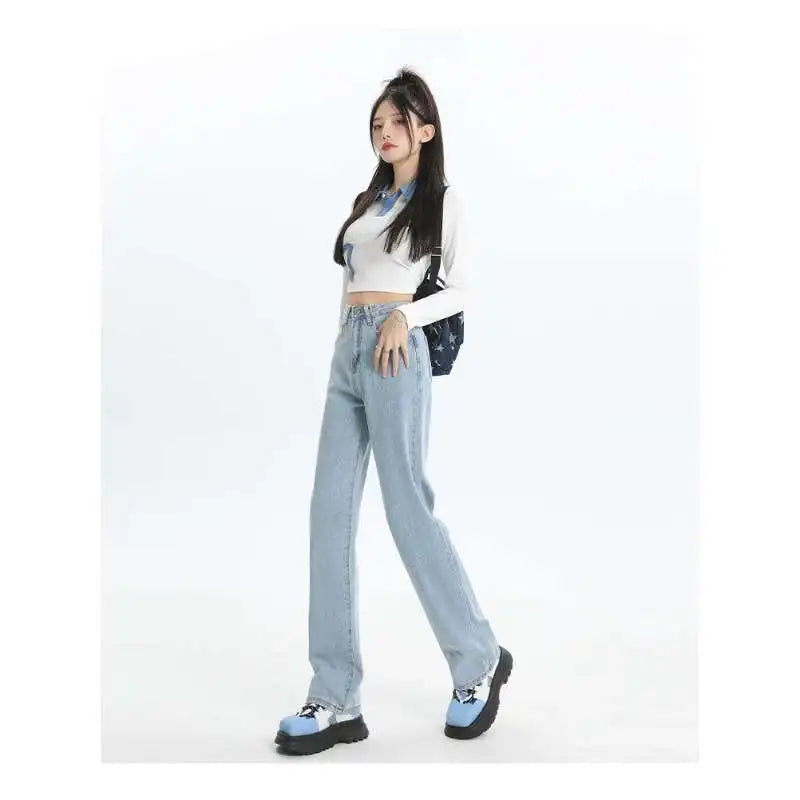 Ladies Vintage Wide Leg Girls High Waist Pants