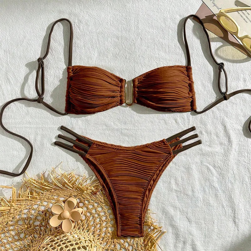 New Sexy Bikinis 2025 Swimsuits  Swimwear Push Up Beach Swim Wear Bathing Suits Brazilian Bikini Set Pool Bather