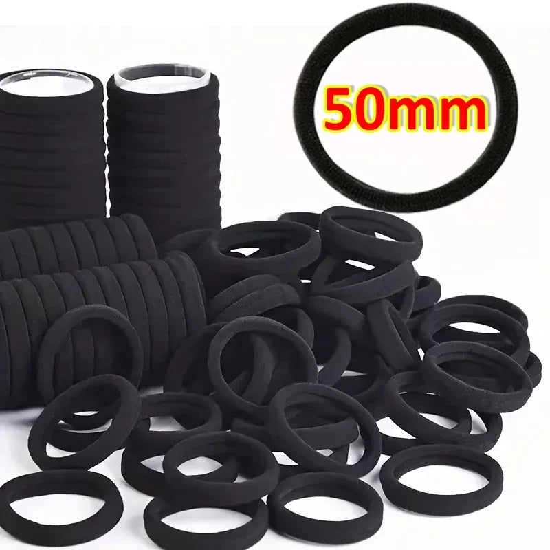 High Elastic Hair Bands for Women Girls Black Basic Hair Tie Headband Simple  Ponytail Holder Headwear Hair Accessories