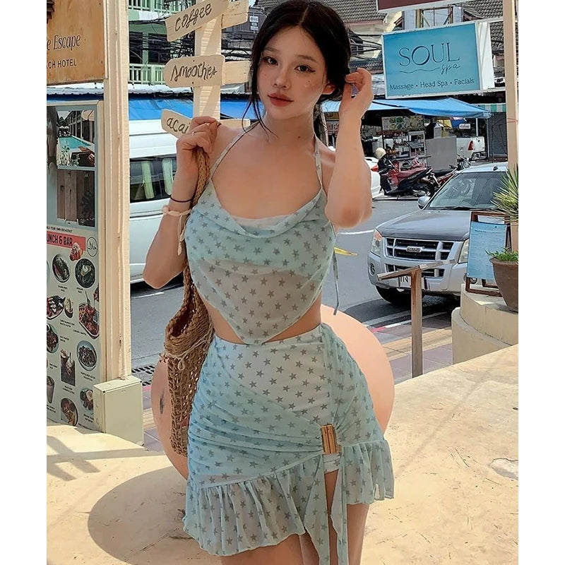Women's Mint Mambo Bikini Set Luxury Two-Piece Swim wear with Push-Up, Slimming Hot Spring Resort Swimwear