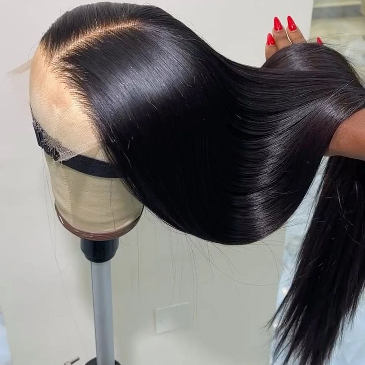 Bone Straight 13x4 Lace Frontal Wig For Women 5x5 Glueless Invisi-Drawstring Black Human Hair Wigs 360 Full Lace Wig Human Hair