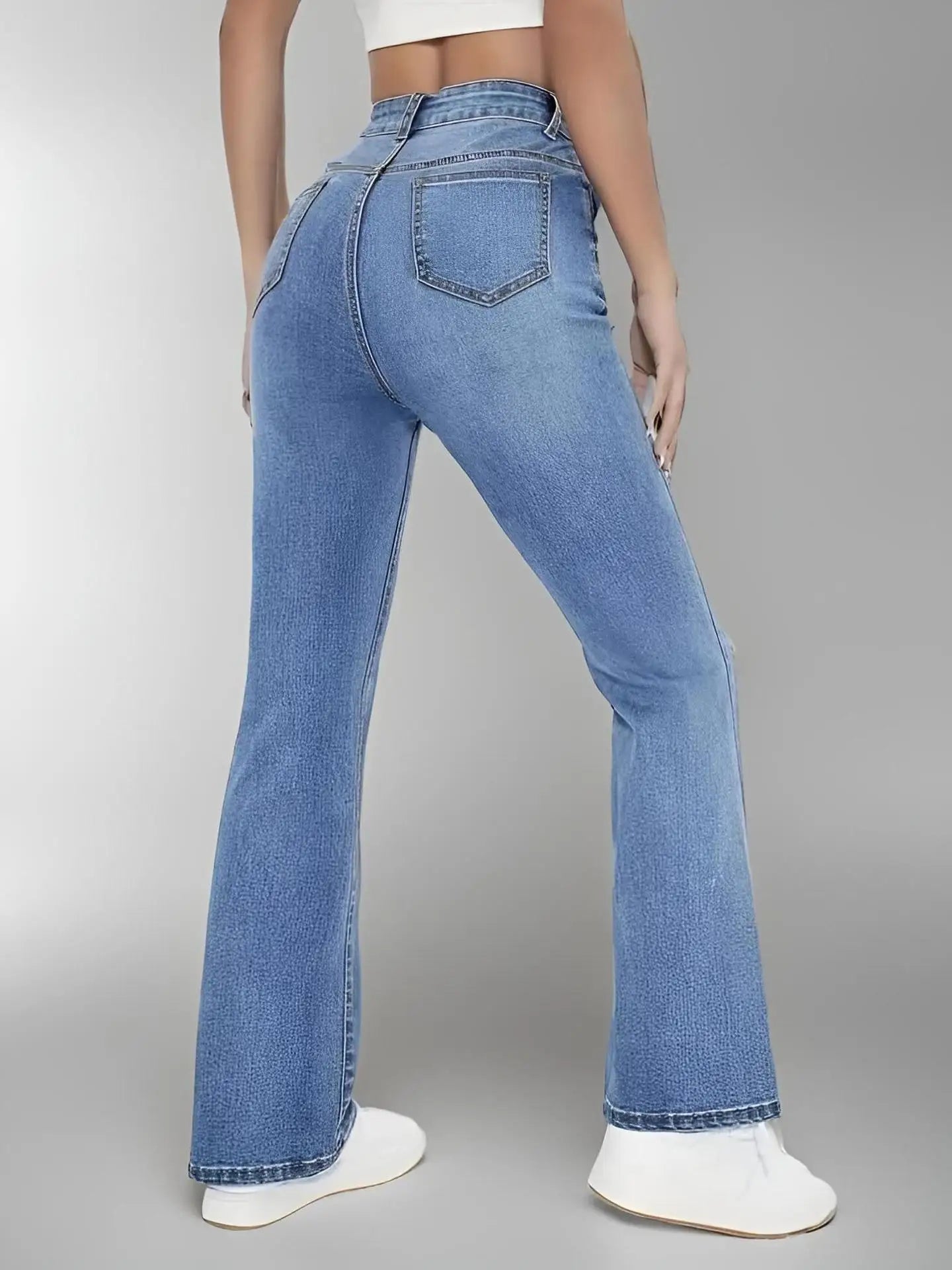New women's hot jeans slimming European and American style casual versatile high waist washed jeans trousers for women