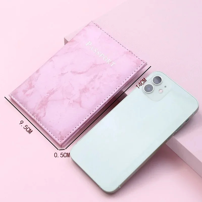 Women Cute Leather Passport Cover Air tickets For Cards Travel Passport Holder Wallet Case Travel  Accessory Credit Card Holder
