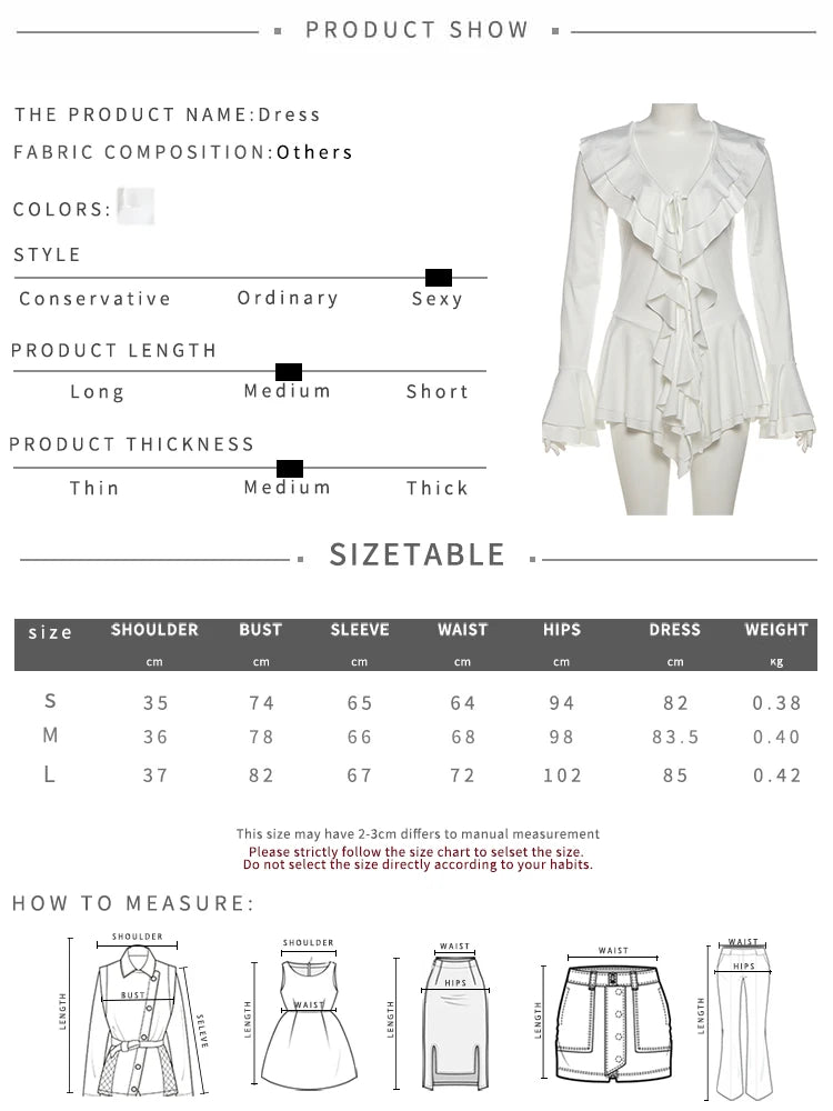 Weird Puss Irregular Hem Dress Women Tierred Y2K Flare Sleeve V-Neck Bandage Stretch Elegant Birthday Party Chic Hipster Bodycon