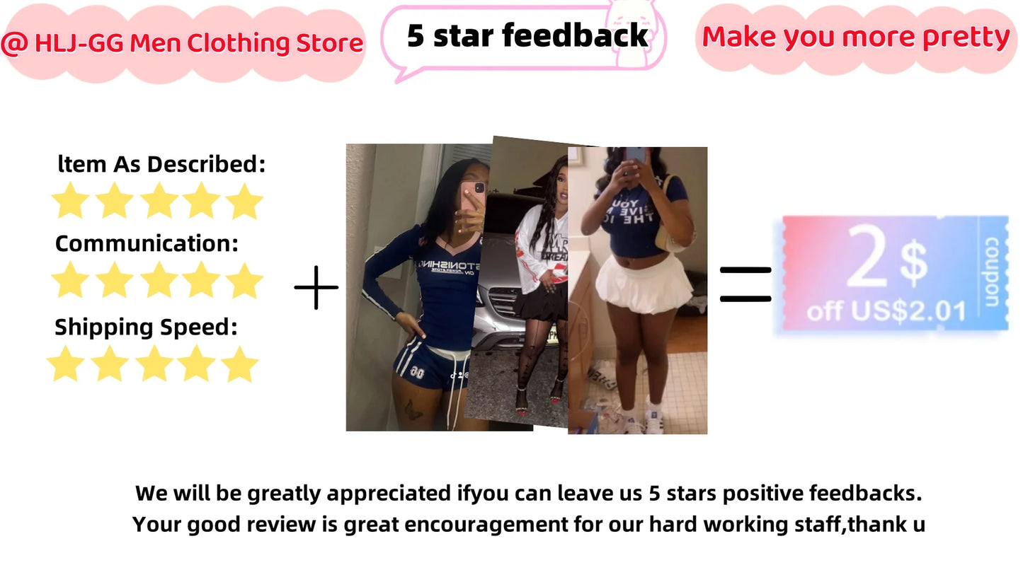 HLJ&GG Y2K Fashion Letter Print Two Piece Sets Women Round Neck Short Sleeve Slim Crop Top + Pleated Mini Skirts Outfits 2025