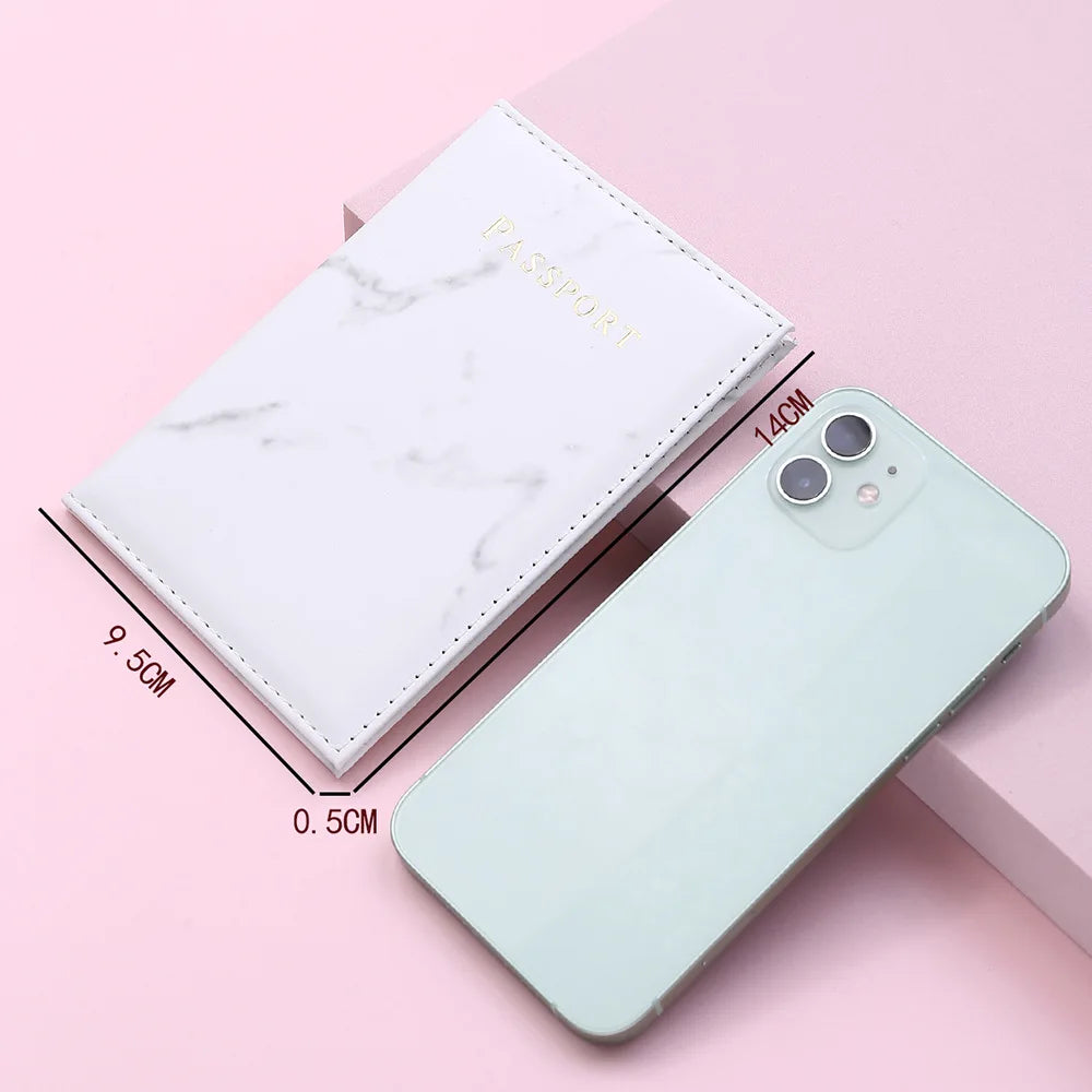 Women Cute Leather Passport Cover Air tickets For Cards Travel Passport Holder Wallet Case Travel  Accessory Credit Card Holder