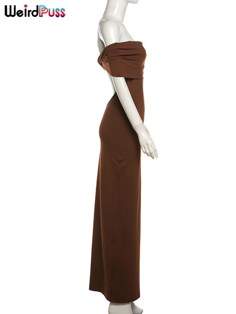 weird puss slash neck elegant solid dress women summer hollow skinny stretch maxi bodycon birthday party streetwear Vestidos