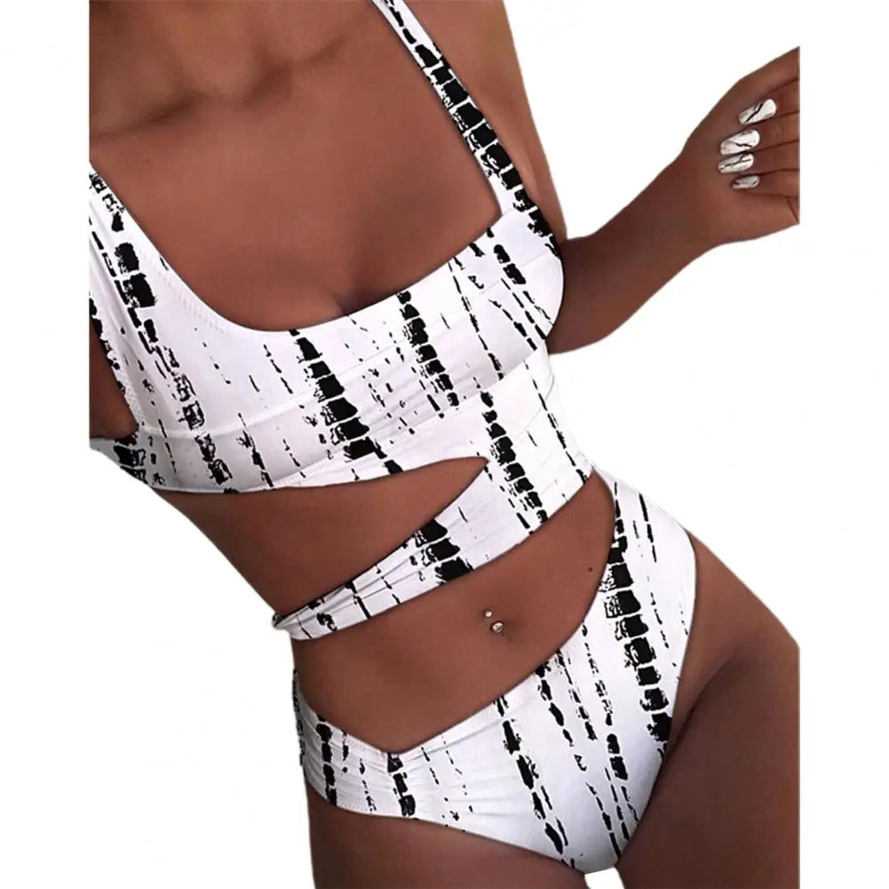 Women Swimsuit Sexy Stain Resistant Shoulder Strap Bikini Set Slim Fit Push Up Summer Beachwear For Holiday