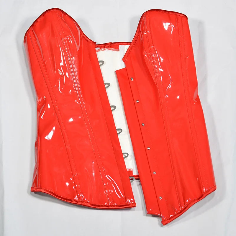 HLJ&GG Sexy Glossy Leather Two Piece Sets Women Off Shoulder Slim Crop Top+Leopard Shorts Outfits Fashion Y2K Streetwear