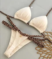 Sexy Women's Bikini Solid Color Strapless Split Swimsuit