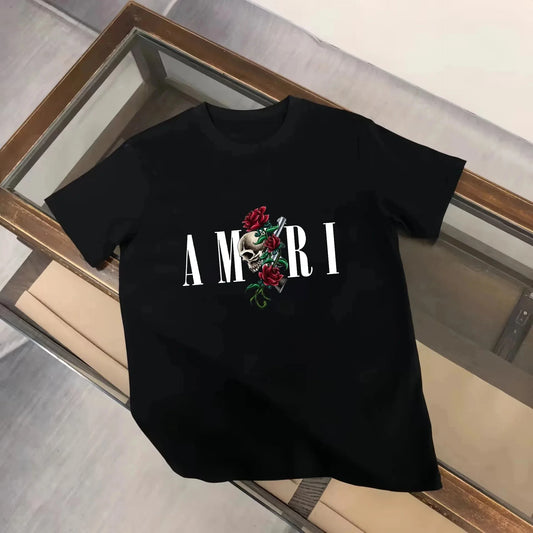 2025 Men's Summer Graphic Print Y2k T-shirt Man Woman Short Sleeved Luxury Tees Clothing Loose Pure Cotton Soft Tops Fashion