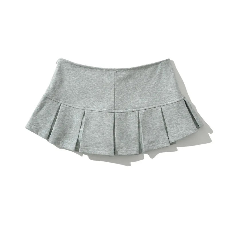 HLJ&GG Fashion Letter Graffiti Print Pullover Two Piece Sets Women V Neck Long Sleeve Loose Top + Pleated Mini Skirts Streetwear