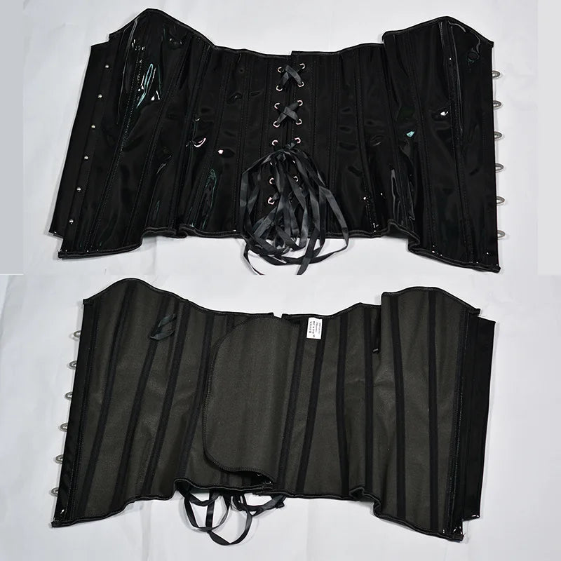 HLJ&GG Sexy Glossy Leather Two Piece Sets Women Off Shoulder Slim Crop Top+Leopard Shorts Outfits Fashion Y2K Streetwear