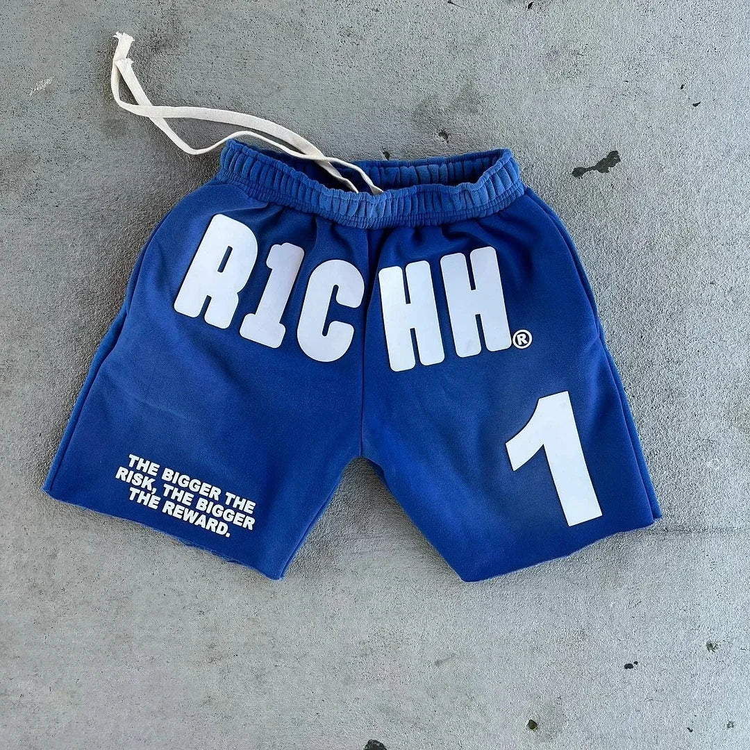American Tide Letter Printed Shorts Men Women Solid Color Cotton Casual Sports Shorts Summer Commuting Couple Five Minute Pants