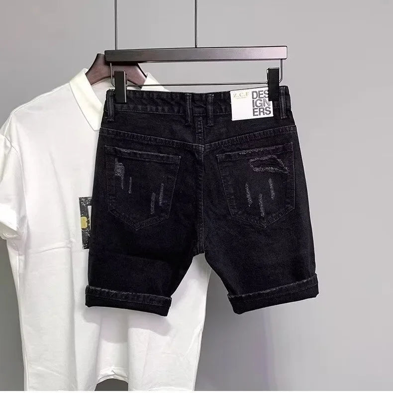 Trendy Versatile Straight-Leg Jeans For Men Summer American Style Vintage Trousers With Five-Pocket Design And Breaker Details