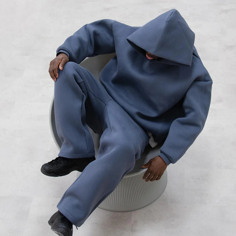 sweatsuit Casual Solid Couple's Hooded Sweatshirt Loose Sweatpants Jogging Sweatshirt Trousers Outfits Suits ﻿