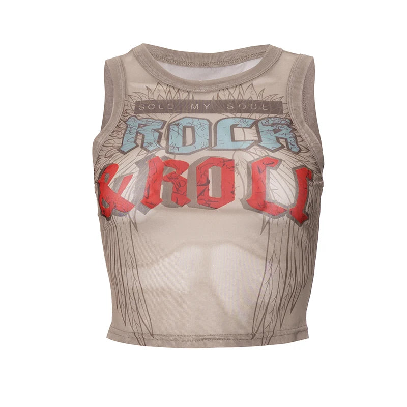 Weird Puss Seyx Hottie Crop Tees Women Summer Fashion Letter Print O-Neck Skinny Elastic Night Club Party Streetwear Tank Tops