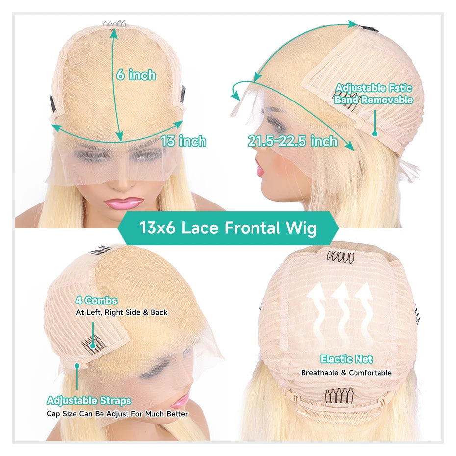 Mint Green Colored Human Hair Wigs Brazilian Straight 13x6 HD Transparent Lace Frontal Human Hair Wigs for Black Women 200% 250%