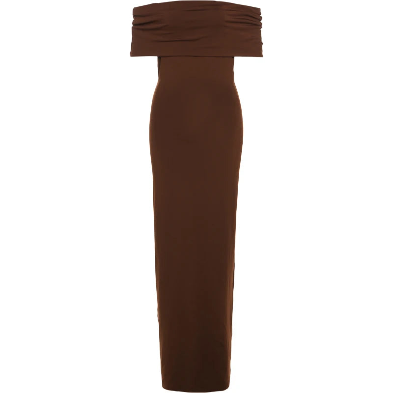 weird puss slash neck elegant solid dress women summer hollow skinny stretch maxi bodycon birthday party streetwear Vestidos