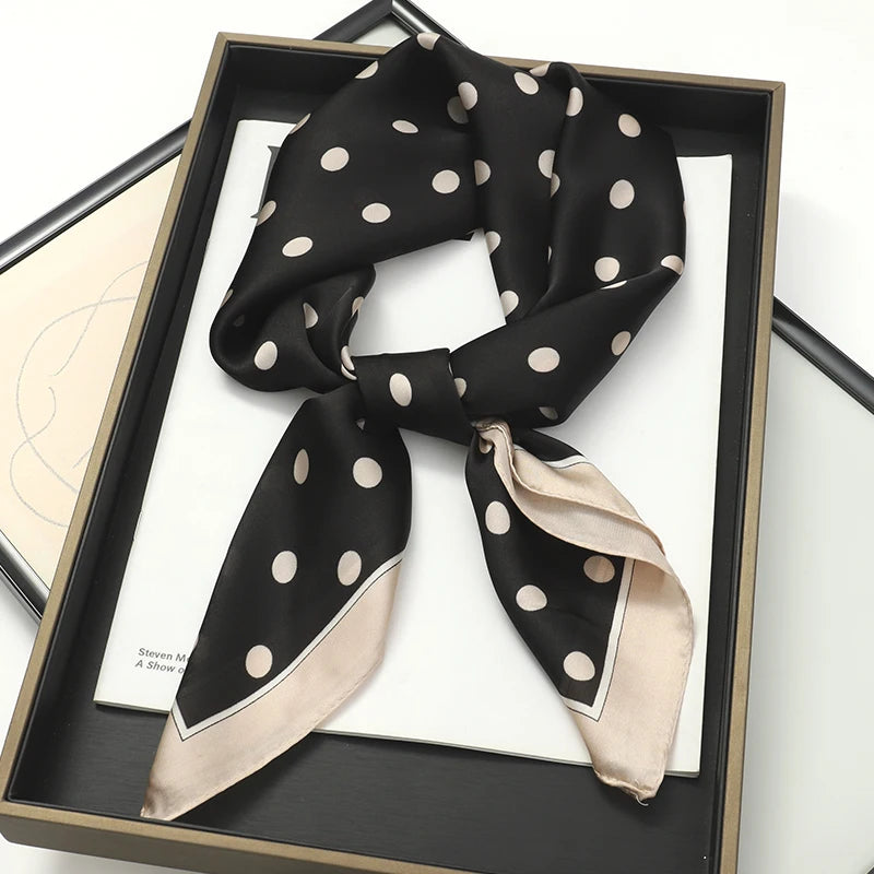 60Colors Luxury Scarf Women 70*70Cm Silk Feel Square Hair Wrapping Foulard Satin Shawl Big Size Head Bandana Hijab Handkerchief