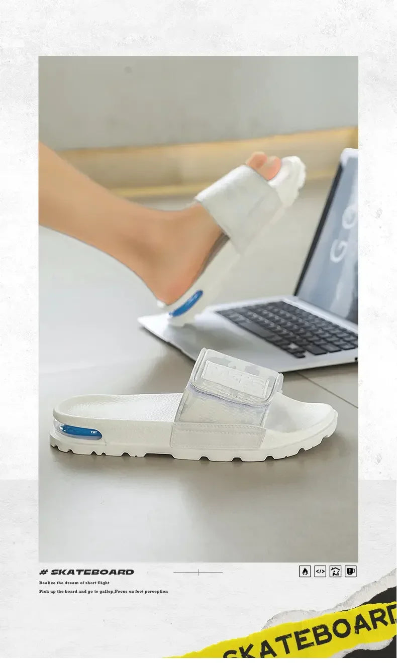Velcro Air Cushion Personality All Casual One Word Slides