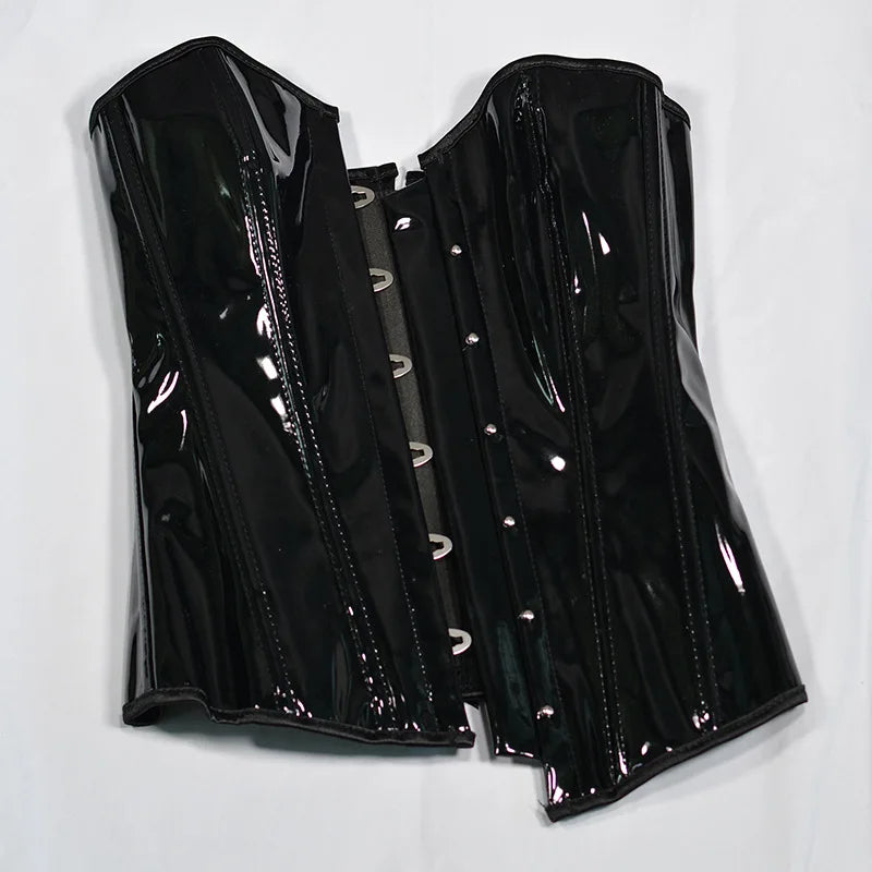 HLJ&GG Sexy Glossy Leather Two Piece Sets Women Off Shoulder Slim Crop Top+Leopard Shorts Outfits Fashion Y2K Streetwear