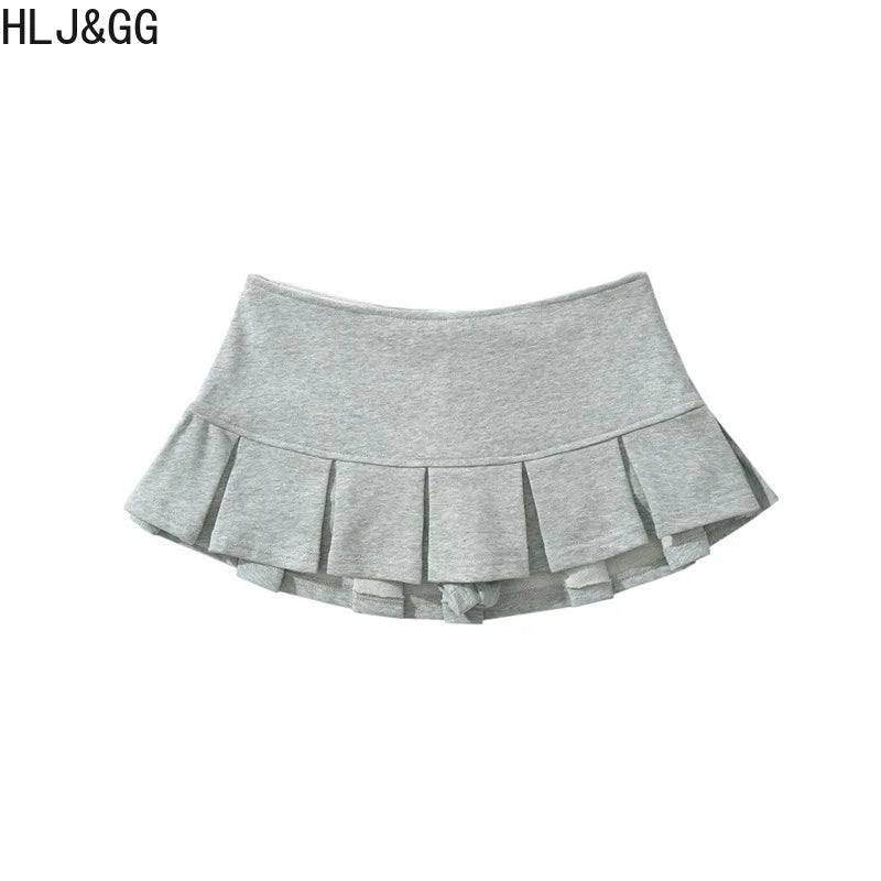 HLJ&GG Fashion Letter Graffiti Print Pullover Two Piece Sets Women V Neck Long Sleeve Loose Top + Pleated Mini Skirts Streetwear