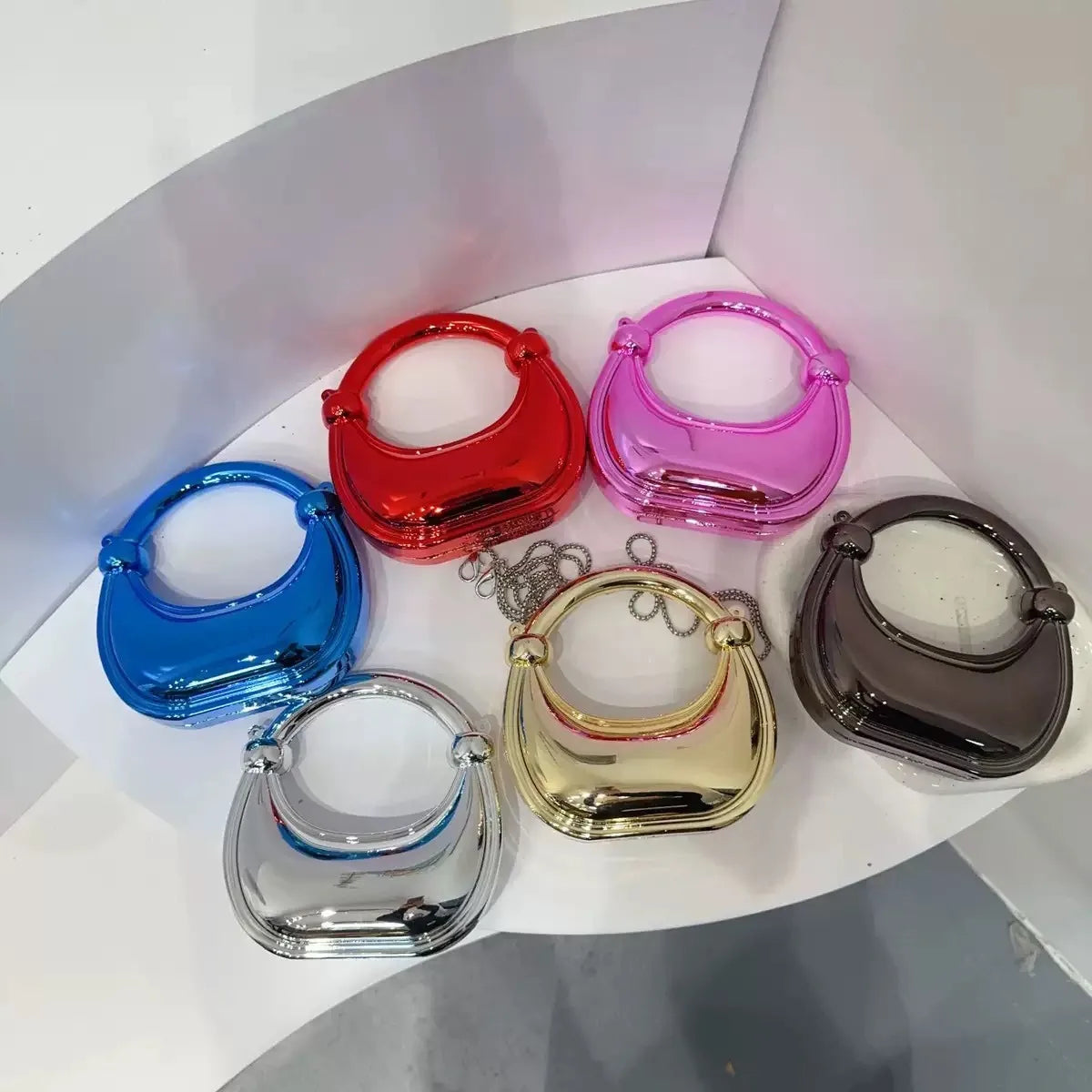 Mini Golden Evening Bag Purses and Handbags Luxury Designer Shoulder Bags Funny Shape Party Wedding Acrylic Knot Clutch Purse