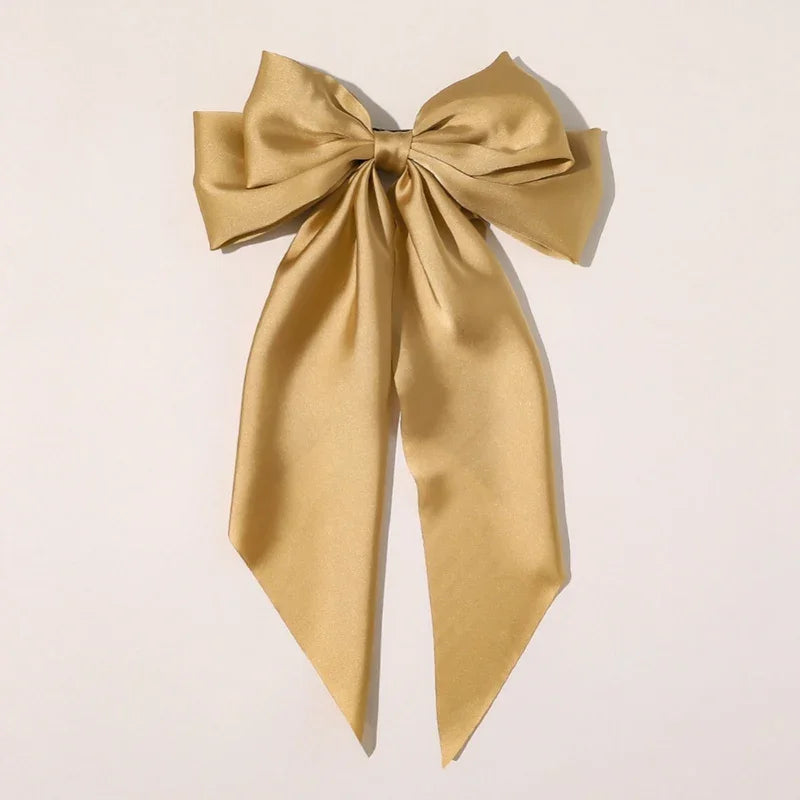 Women Girl Large Bow Hairpin Korean Headbands for Women Big Bowknot Barrettes Wedding Solid Color Ponytail Clip Hair Accessories