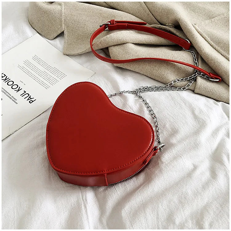 Gothic Heart Blade Zipper Chain Crossbody Bags for Women Girl Casual Shoulder Purses Handbags Techwear Summer Wallet Goth