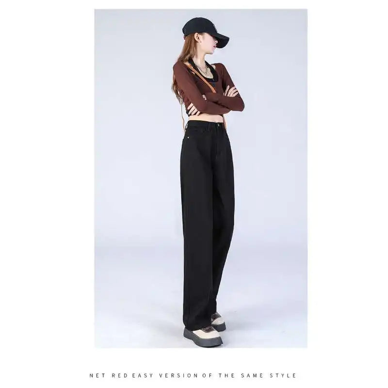 Ladies Vintage Wide Leg Girls High Waist Pants
