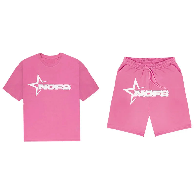 Summer Casual Sports Suit For Men Comfortable Breathable Clothing Running Sets Fitness Tracksuit T-shirt+Shorts Two-Piece Set