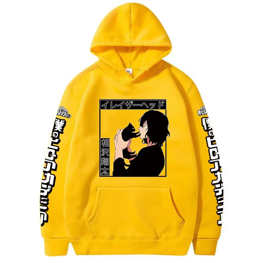 Anime My Hero Academia Aizawa Shouta Graphic Printed Hooded Men Women Long Sleeve Hooides Manga Harajuku Sweatshirt Pullover