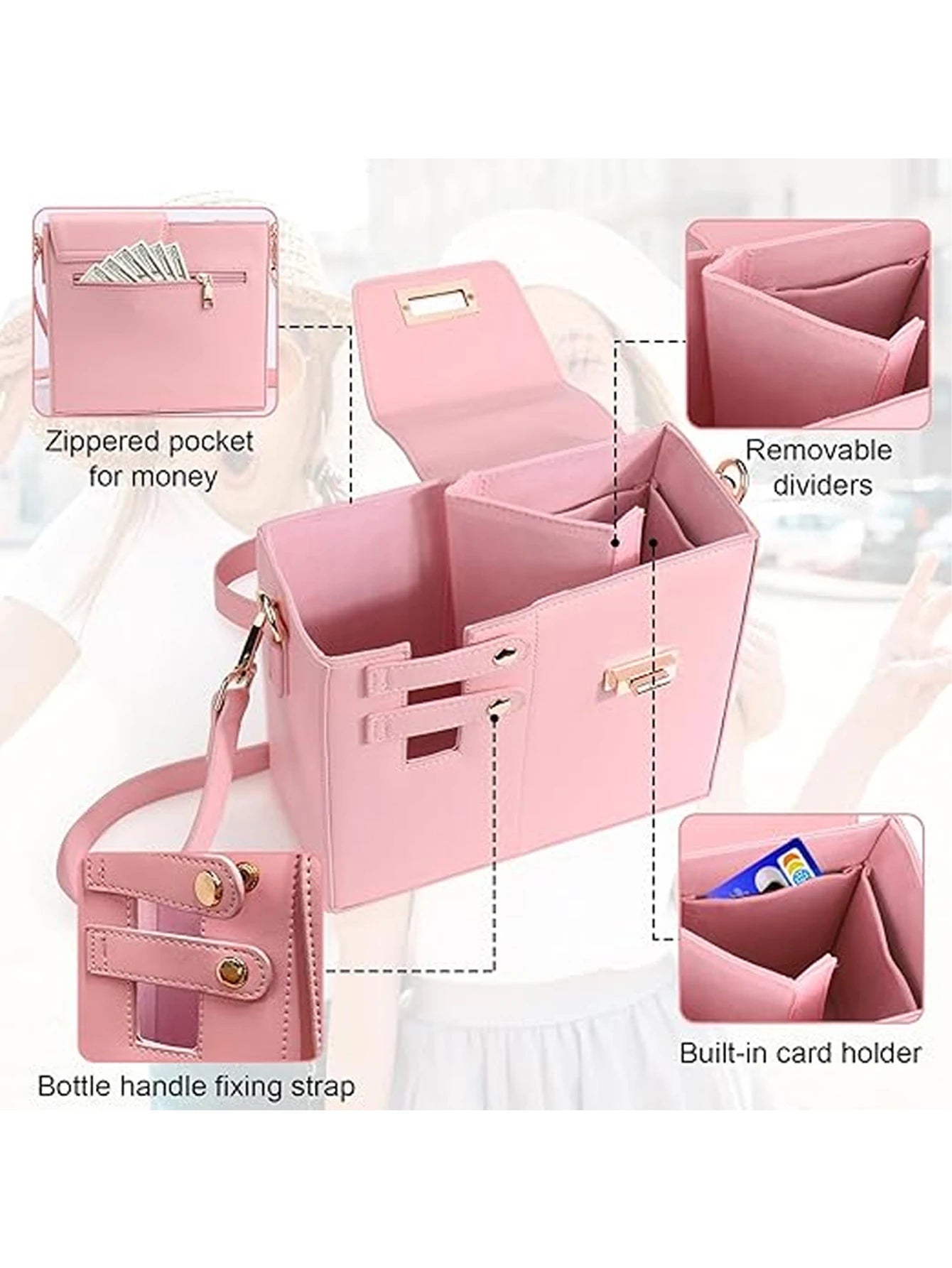Outdoor portable crossbody water cup protection multifunctional universal water bottle storage bag single shoulder solid color
