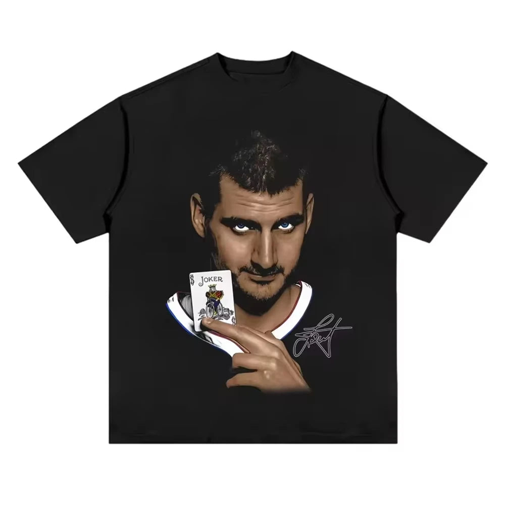 American Professional Basketball Star Sports Tee Shirt Homm Men Clothing Short Sleeve Oversize Printing Pullover T-shirt